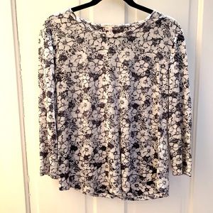 Rebecca Taylor floral linen top, size L.